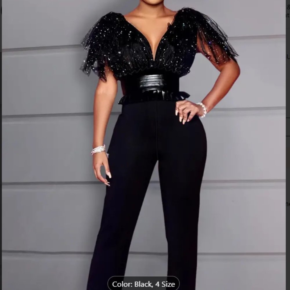 Black Jumpsuit Sparkly  Size Small  Top1
